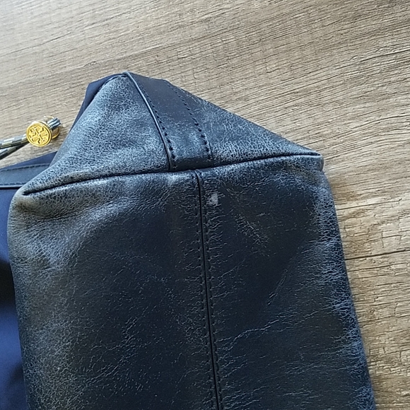 Tory Burch Navy Blue Nylon Cinched Tote Bag - Picture 7 of 14